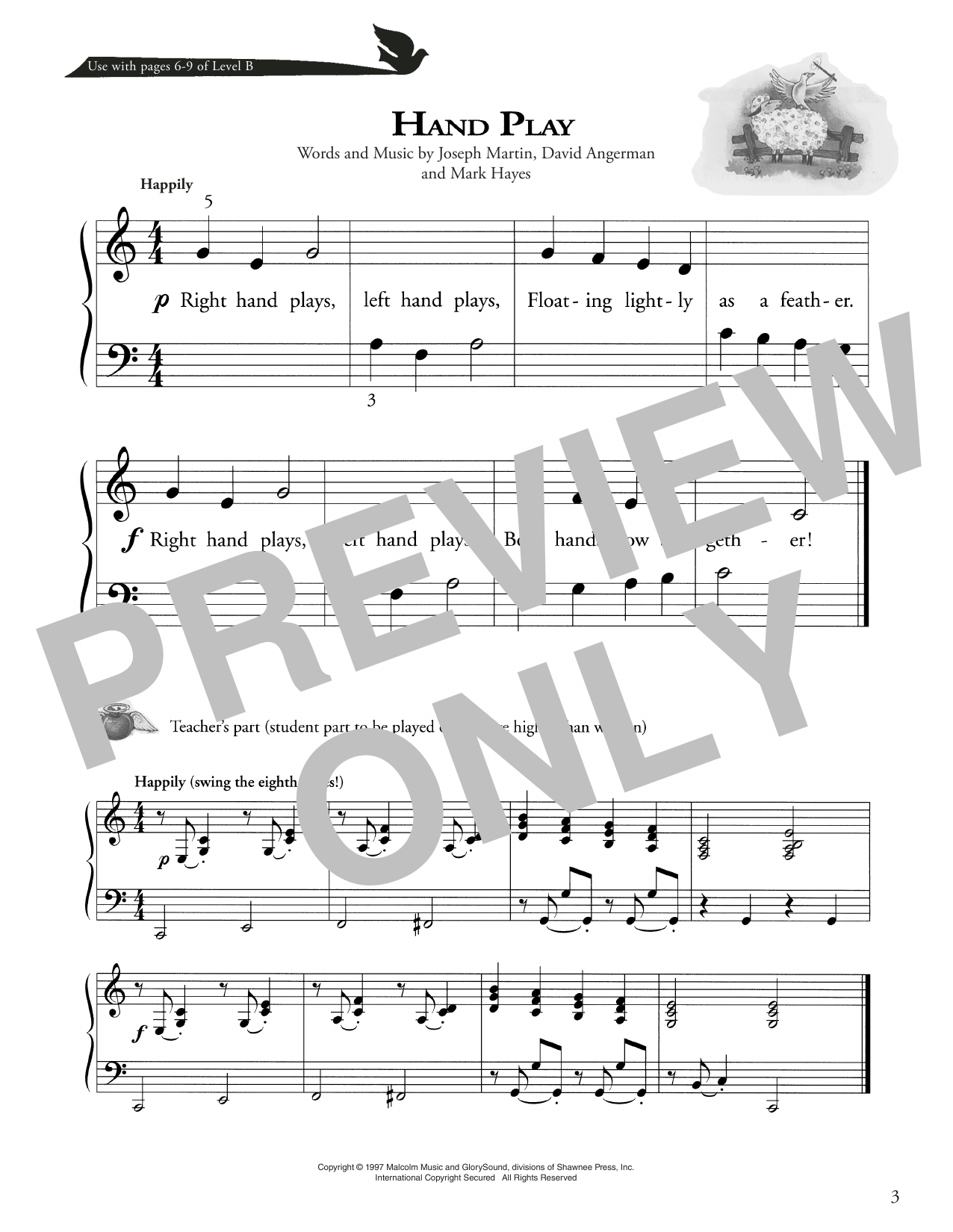 Joseph Martin, David Angerman and Mark Hayes Hand Play Sheet Music Notes & Chords for Piano Method - Download or Print PDF