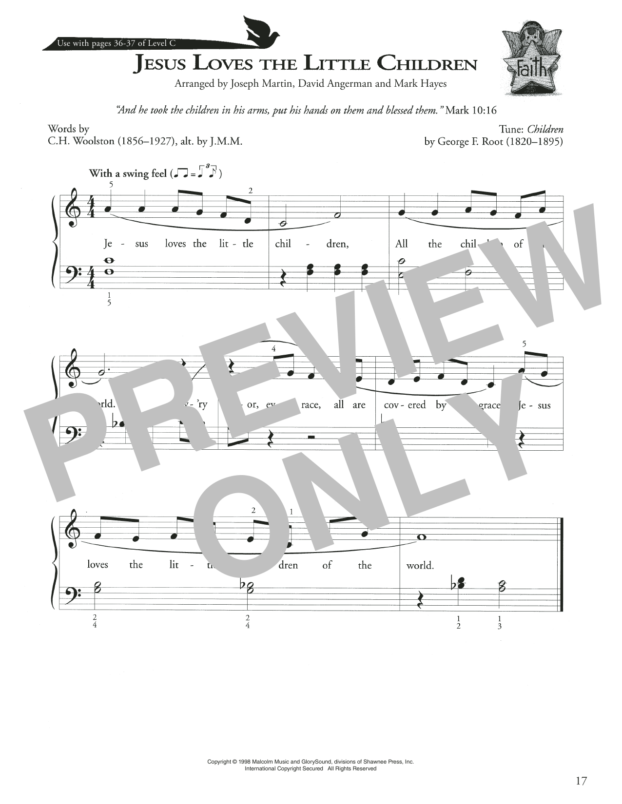 Joseph Martin, David Angerman and Mark Hayes Jesus Loves The Little Children Sheet Music Notes & Chords for Piano Method - Download or Print PDF