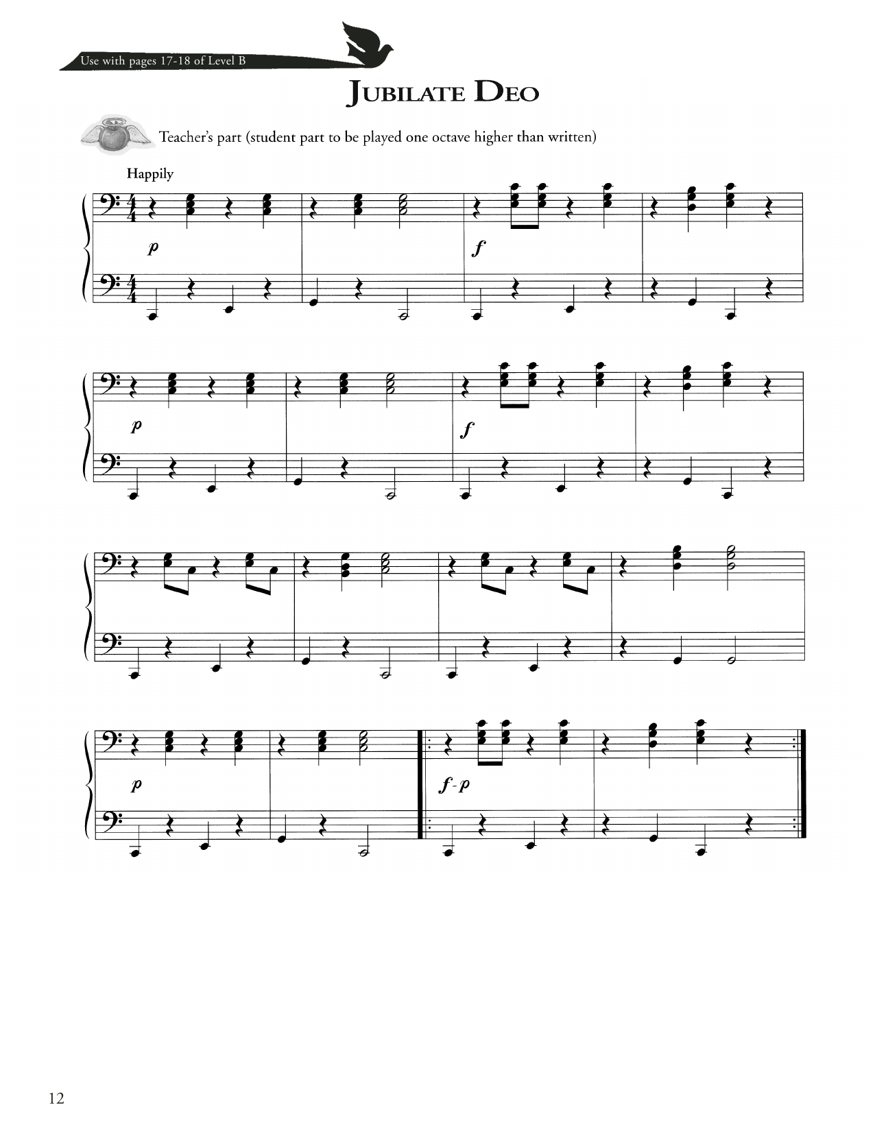 Joseph Martin, David Angerman and Mark Hayes Jubilate Deo Sheet Music Notes & Chords for Piano Method - Download or Print PDF