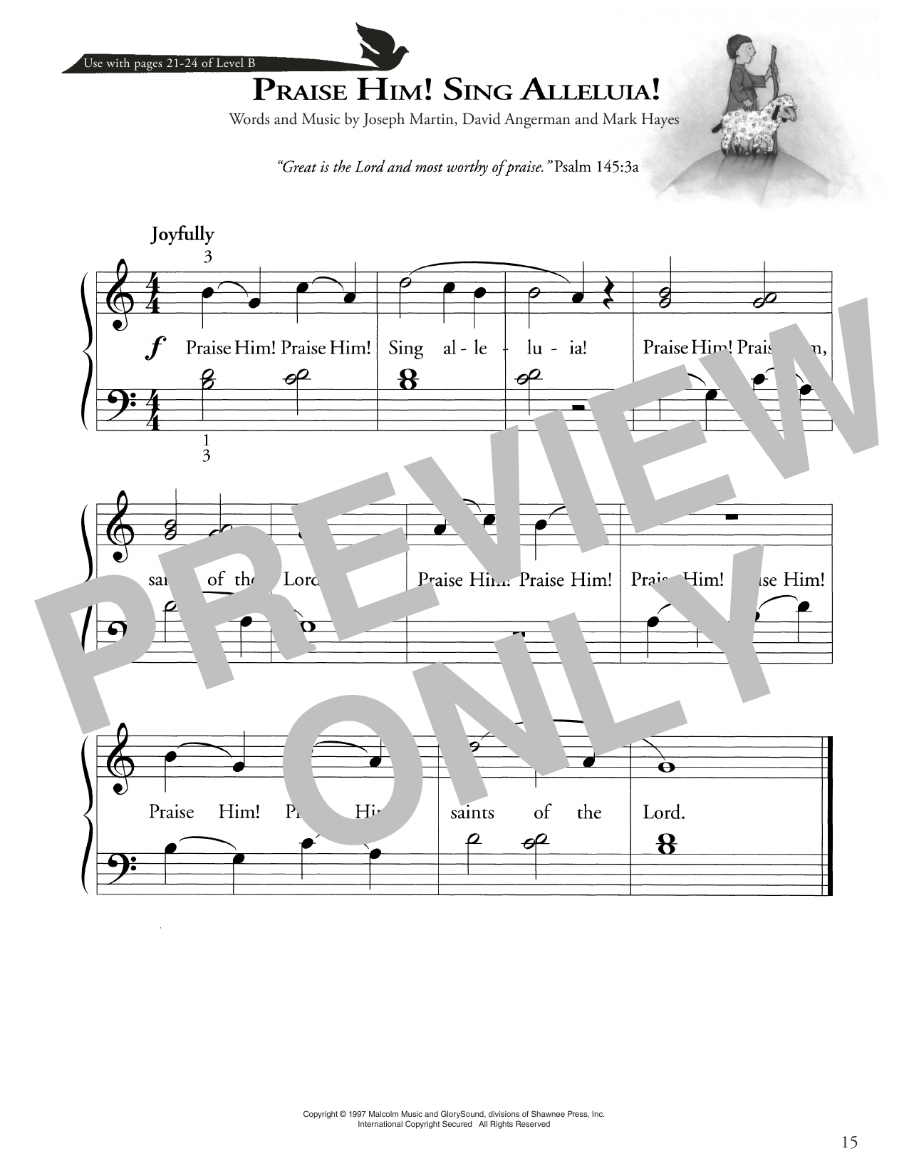 Joseph Martin, David Angerman and Mark Hayes Praise Him! Sing Alleluia! Sheet Music Notes & Chords for Piano Method - Download or Print PDF