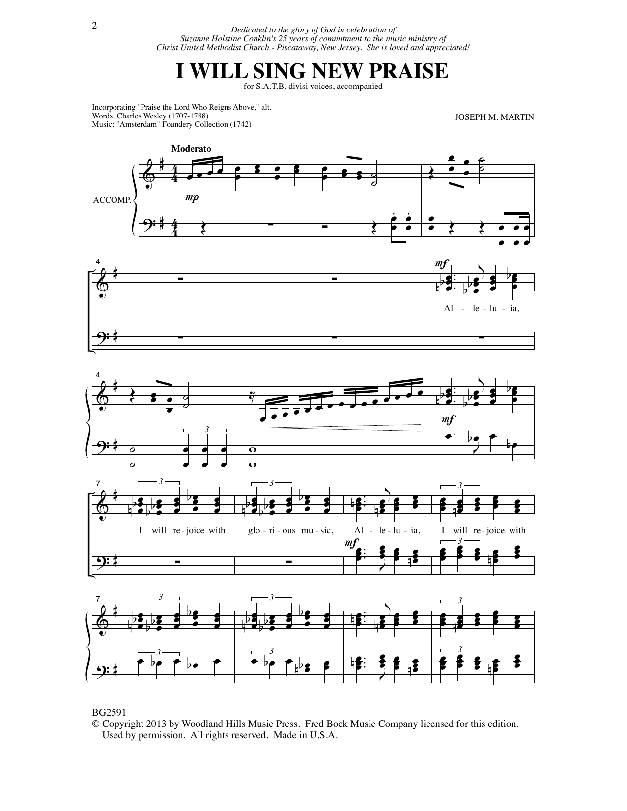 Joseph Martin I Will Sing New Praise Sheet Music Notes & Chords for SATB Choir - Download or Print PDF