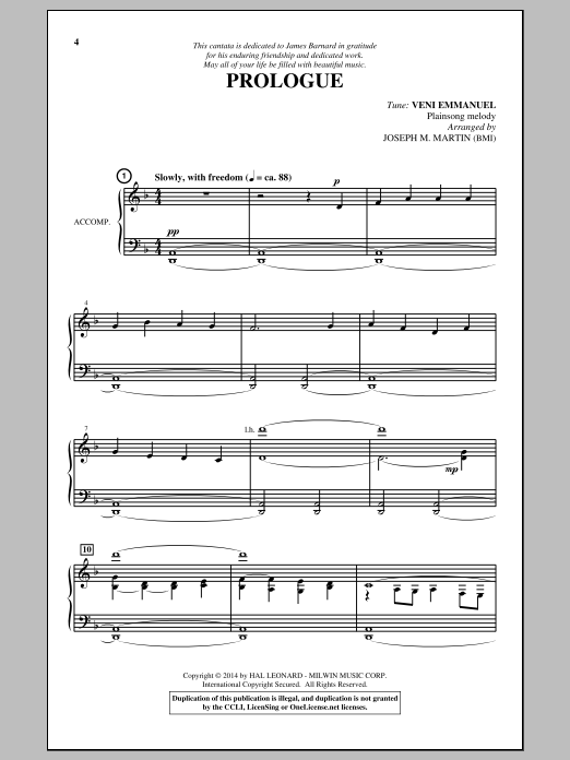 Joseph M. Martin O Come, O Come, Emmanuel Sheet Music Notes & Chords for SATB - Download or Print PDF