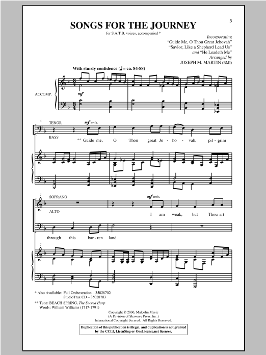 Joseph Martin Songs For The Journey Sheet Music Notes & Chords for SATB - Download or Print PDF