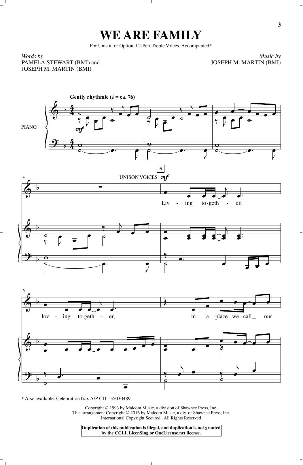 Joseph M. Martin We're A Family Sheet Music Notes & Chords for Choral - Download or Print PDF