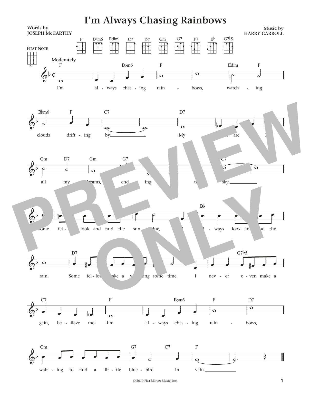 Joseph McCarthy I'm Always Chasing Rainbows (from The Daily Ukulele) (arr. Liz and Jim Beloff) Sheet Music Notes & Chords for Ukulele - Download or Print PDF