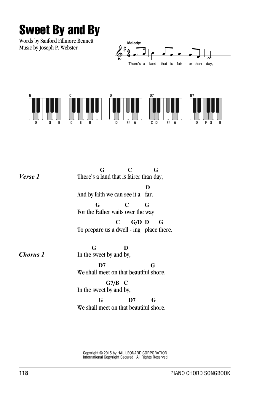 Joseph P. Webster Sweet By And By Sheet Music Notes & Chords for Lyrics & Piano Chords - Download or Print PDF
