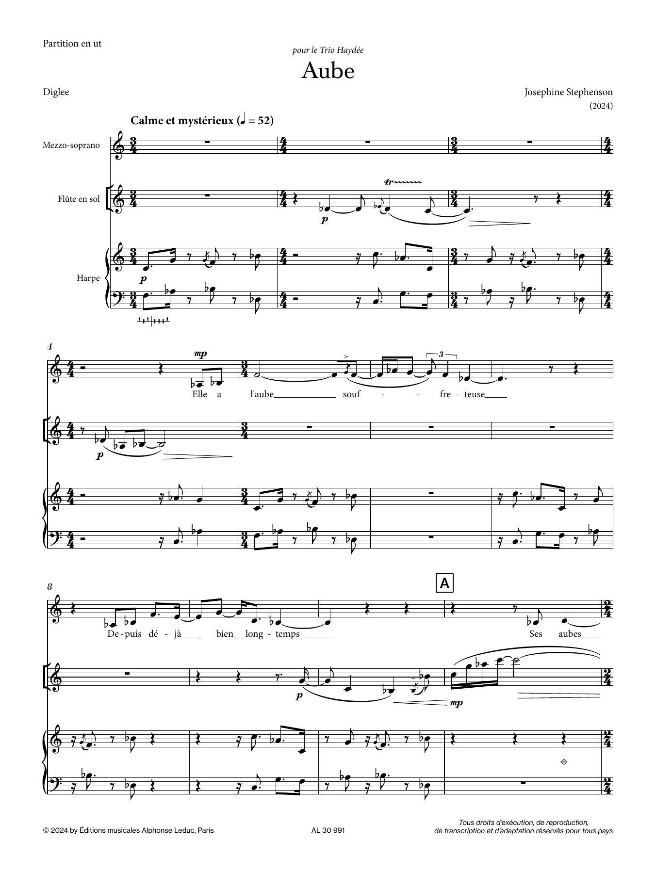 Josephine Stephenson Aube Sheet Music Notes & Chords for Vocal Solo - Download or Print PDF