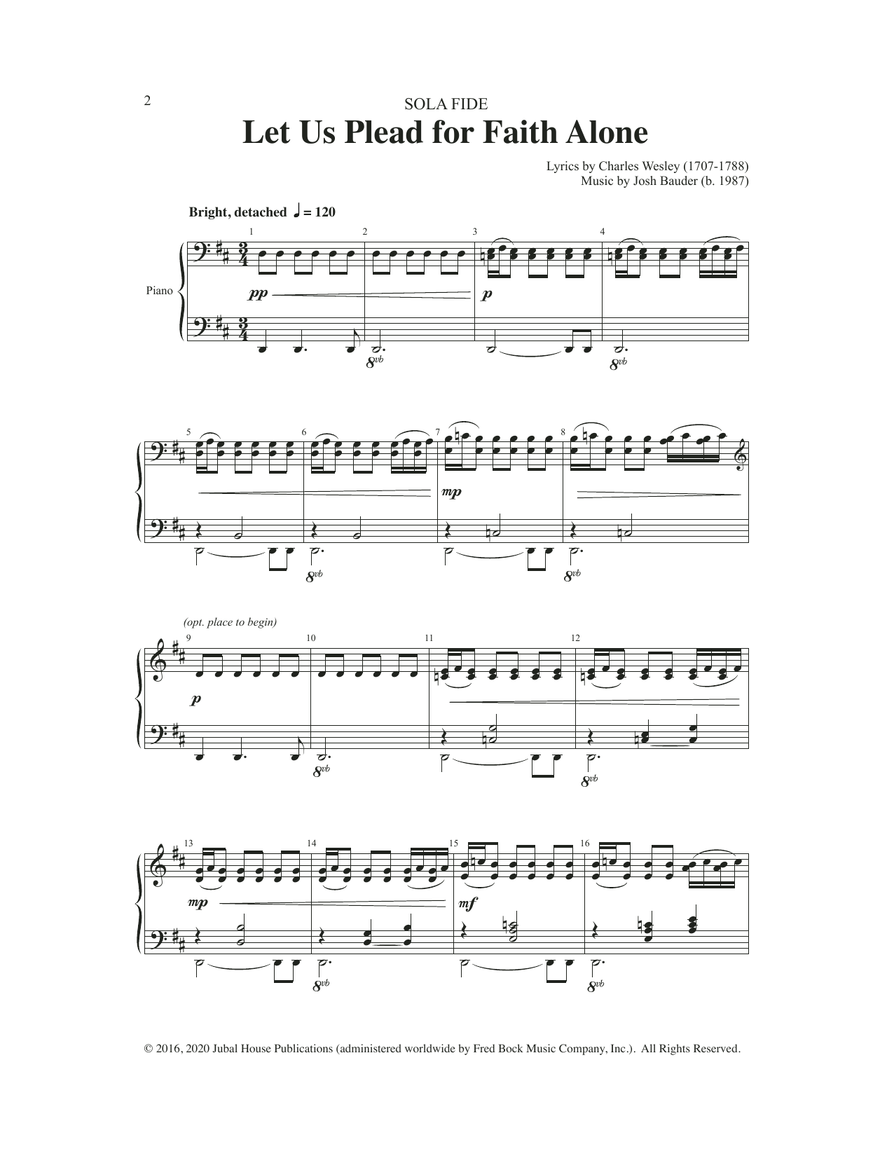 Josh Bauder Let Us Plead For Faith Alone Sheet Music Notes & Chords for SATB Choir - Download or Print PDF