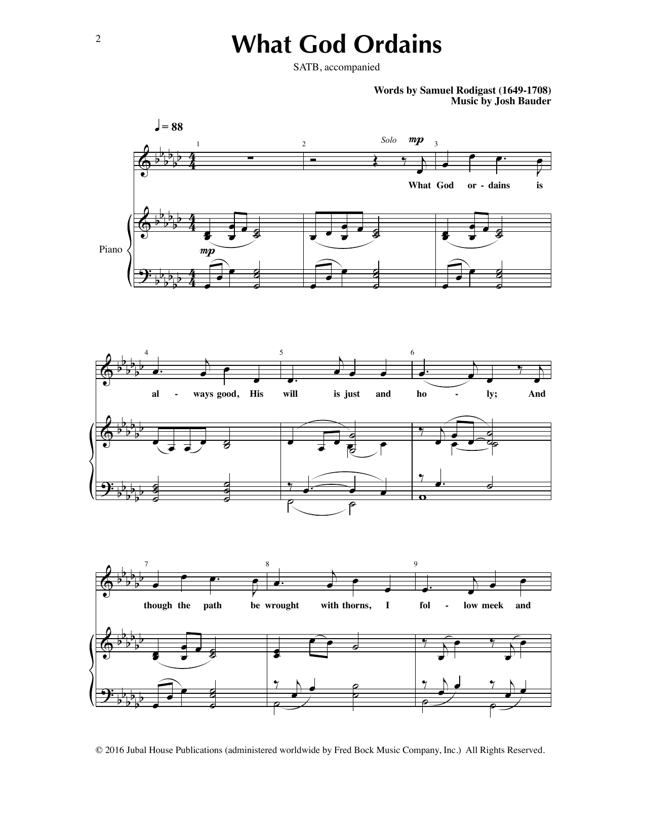 Josh Bauder What God Ordains Sheet Music Notes & Chords for Choral - Download or Print PDF