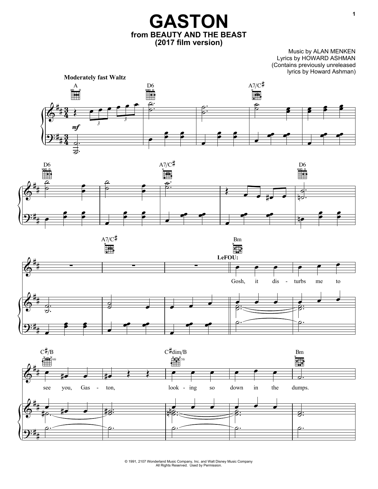 Beauty and the Beast Cast Gaston (from Beauty And The Beast) Sheet Music Notes & Chords for Ukulele - Download or Print PDF