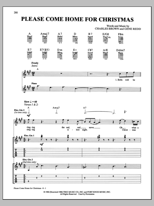 Josh Gracin Please Come Home For Christmas Sheet Music Notes & Chords for Guitar Tab - Download or Print PDF