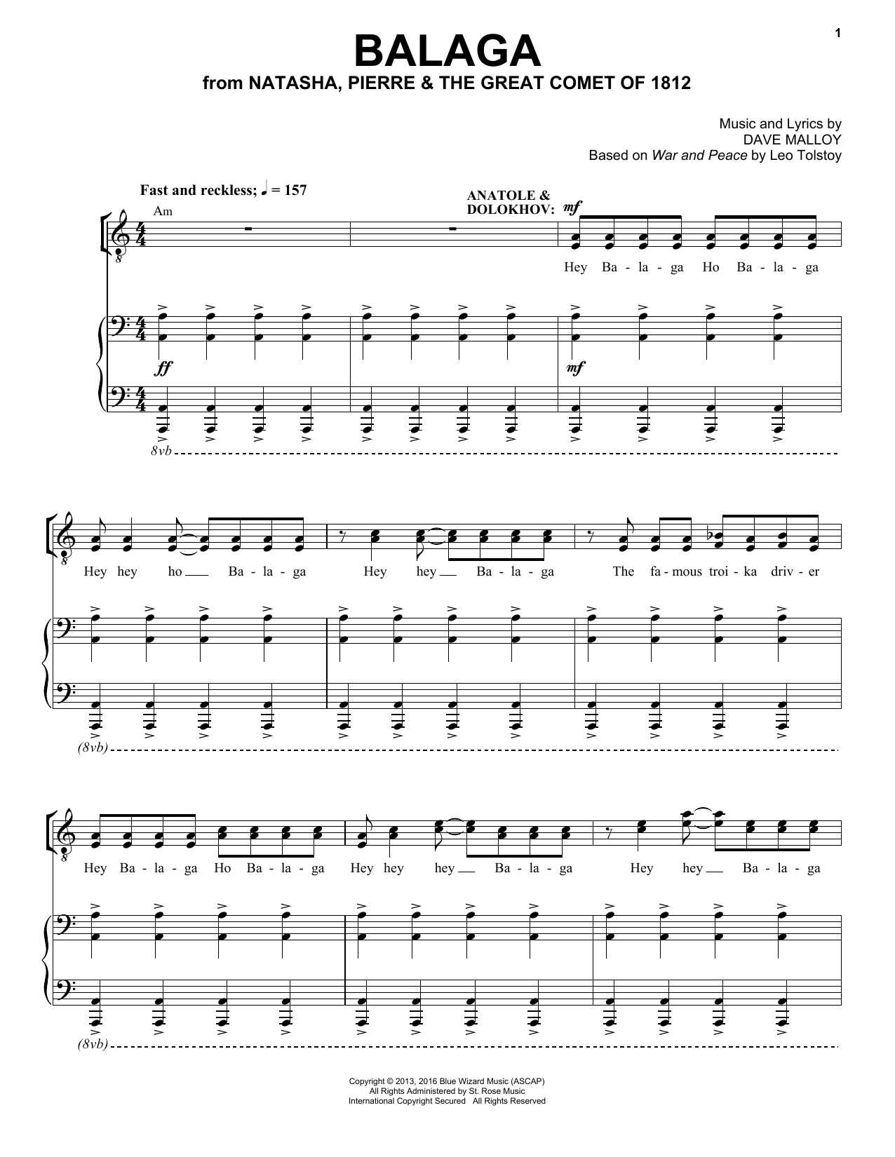 Josh Groban Balaga Sheet Music Notes & Chords for Piano & Vocal - Download or Print PDF