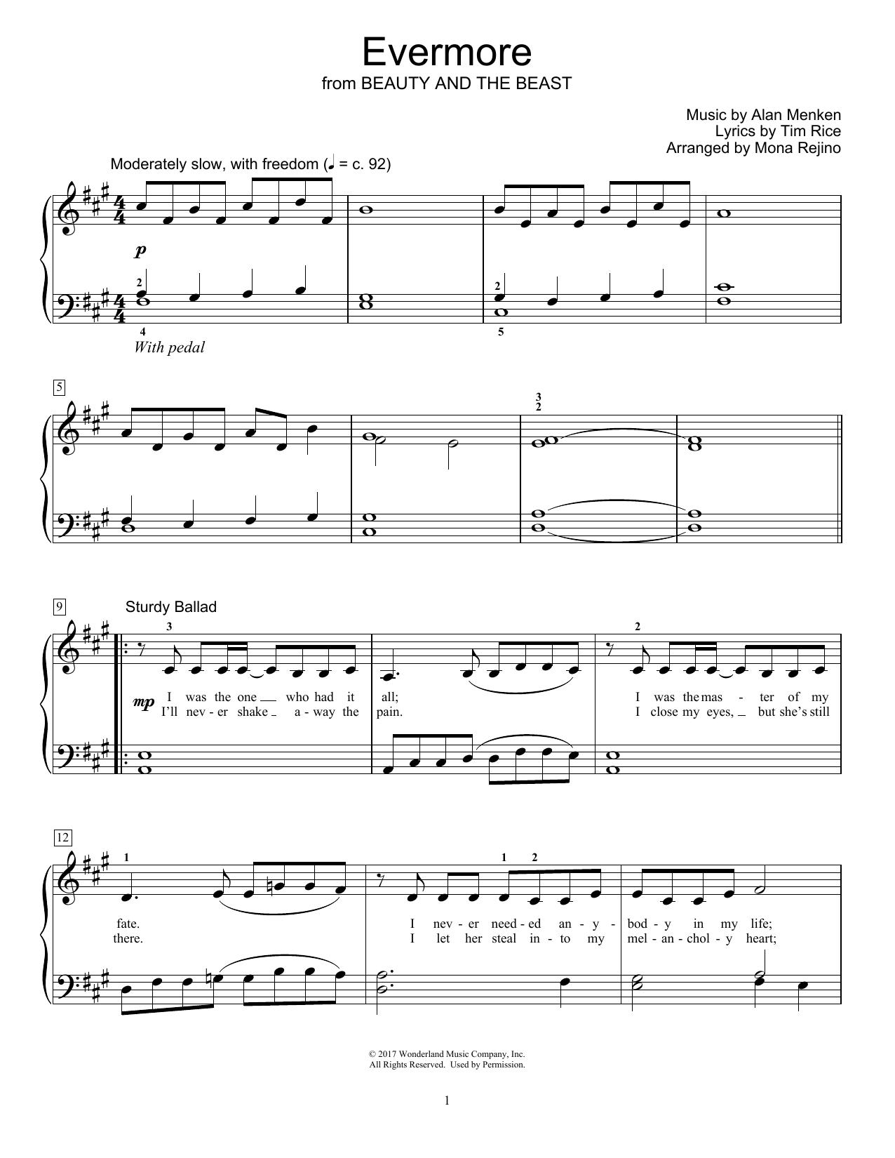 Josh Groban Evermore (from Beauty and the Beast) (arr. Mona Rejino) Sheet Music Notes & Chords for Educational Piano - Download or Print PDF