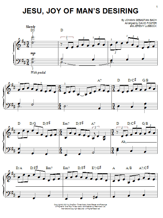 Josh Groban Jesu, Joy Of Man's Desiring Sheet Music Notes & Chords for Easy Piano - Download or Print PDF