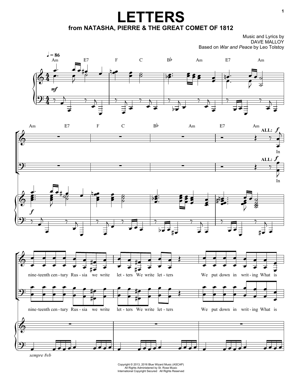 Josh Groban Letters Sheet Music Notes & Chords for Piano & Vocal - Download or Print PDF