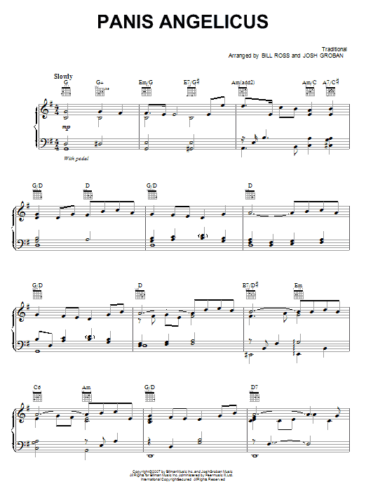 Josh Groban Panis Angelicus Sheet Music Notes & Chords for Easy Piano - Download or Print PDF