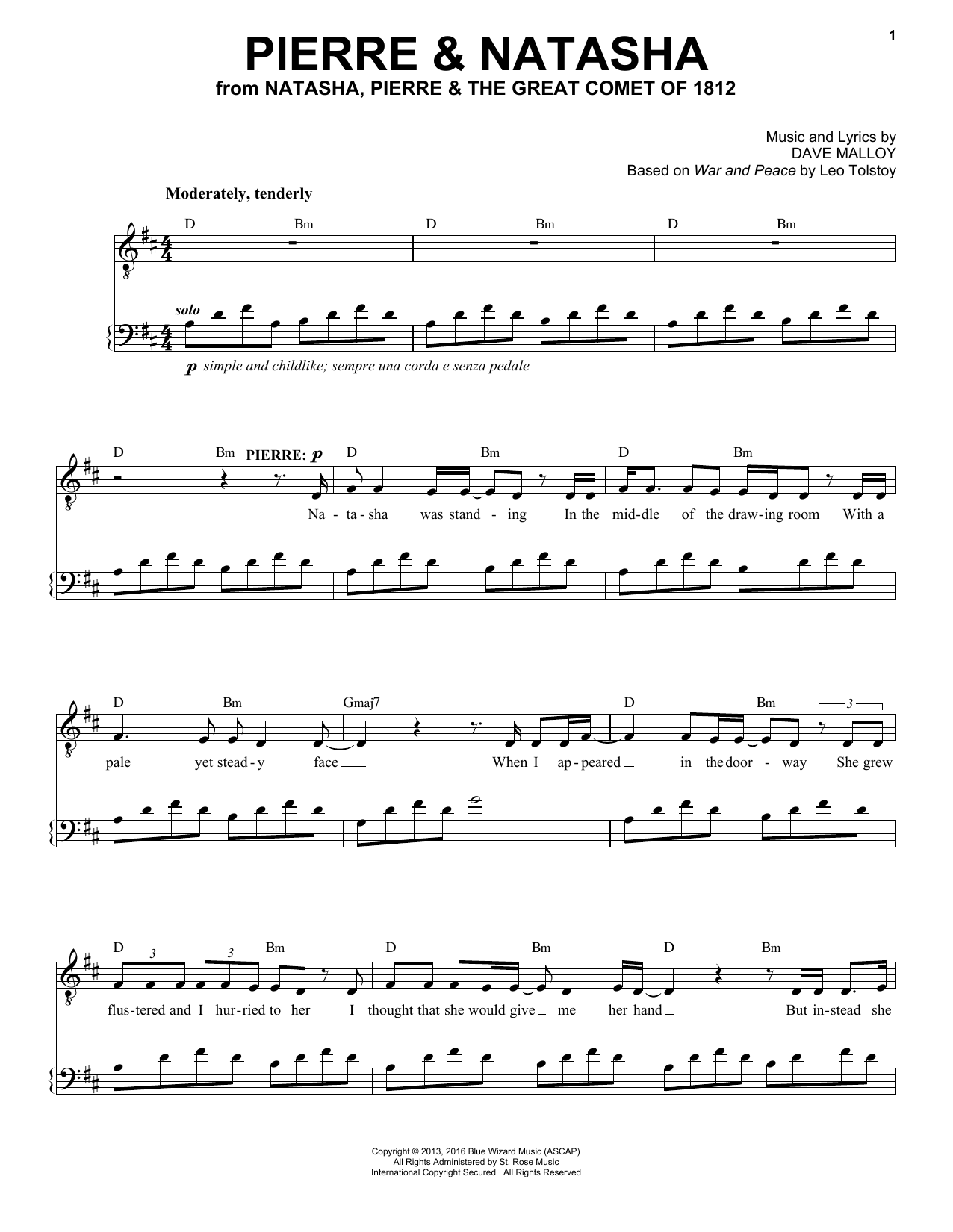 Josh Groban Pierre & Natasha Sheet Music Notes & Chords for Piano & Vocal - Download or Print PDF