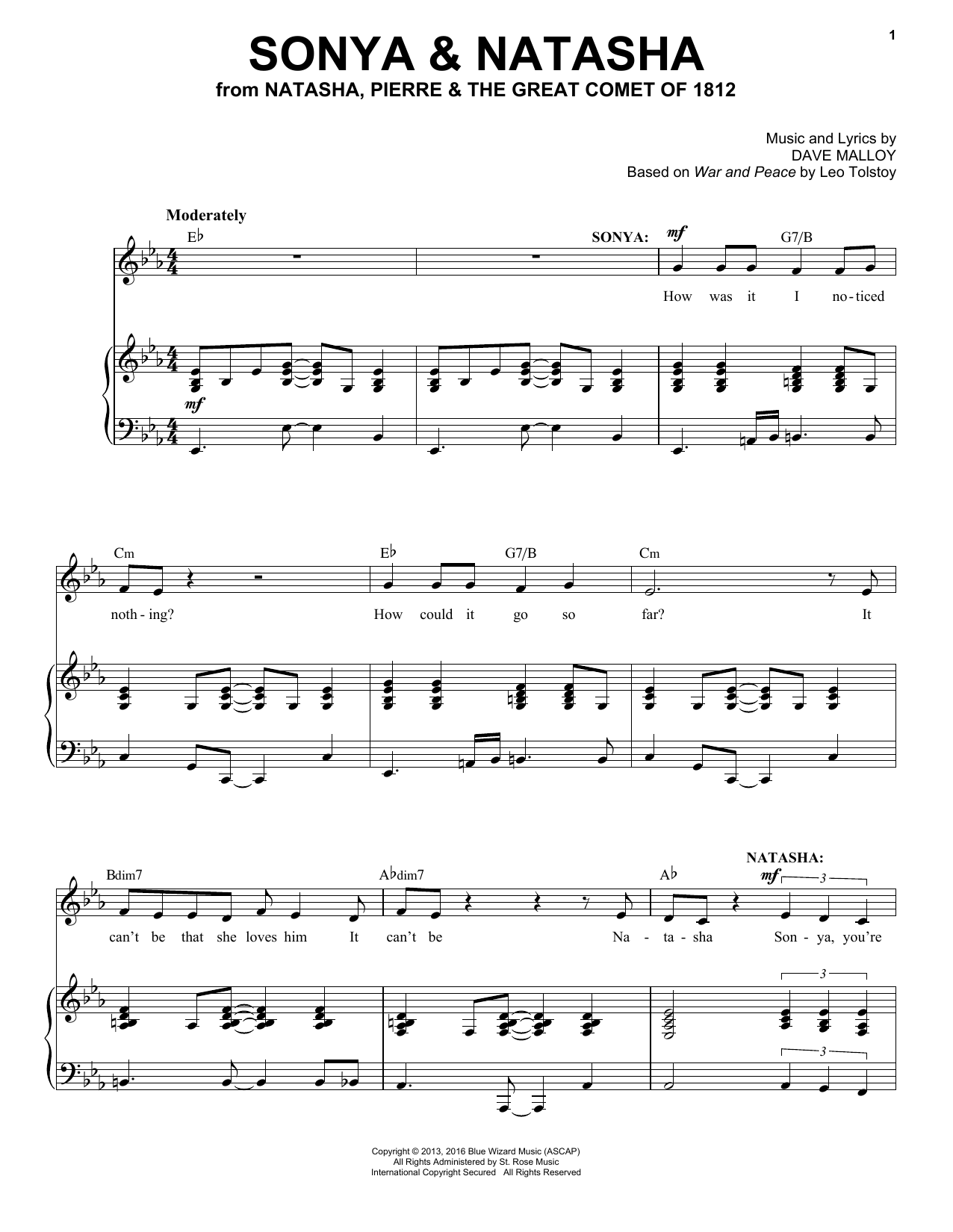 Josh Groban Sonya & Natasha Sheet Music Notes & Chords for Piano & Vocal - Download or Print PDF