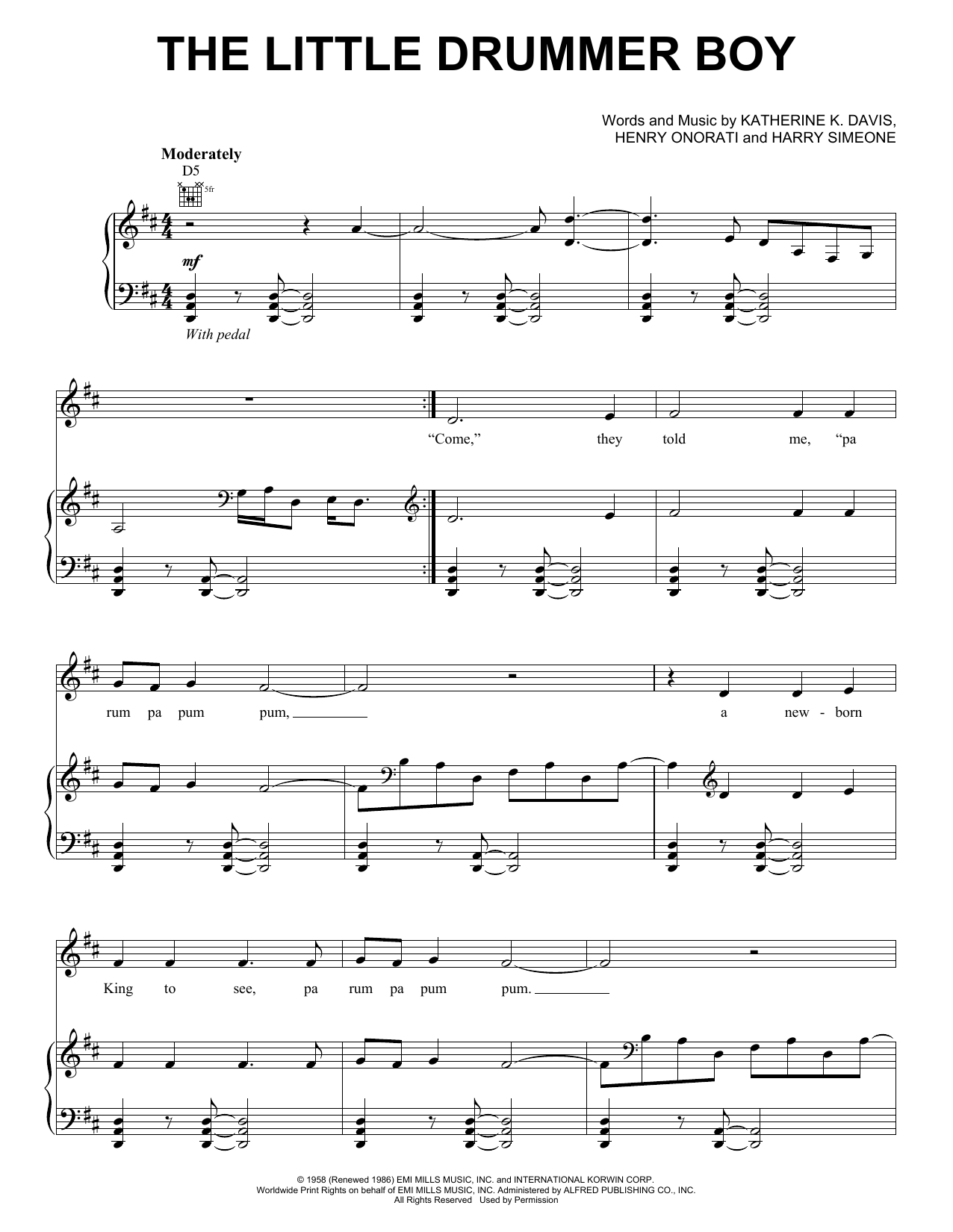 Josh Groban The Little Drummer Boy Sheet Music Notes & Chords for Easy Piano - Download or Print PDF