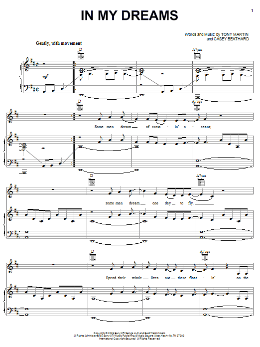 Josh Turner In My Dreams Sheet Music Notes & Chords for Piano, Vocal & Guitar (Right-Hand Melody) - Download or Print PDF