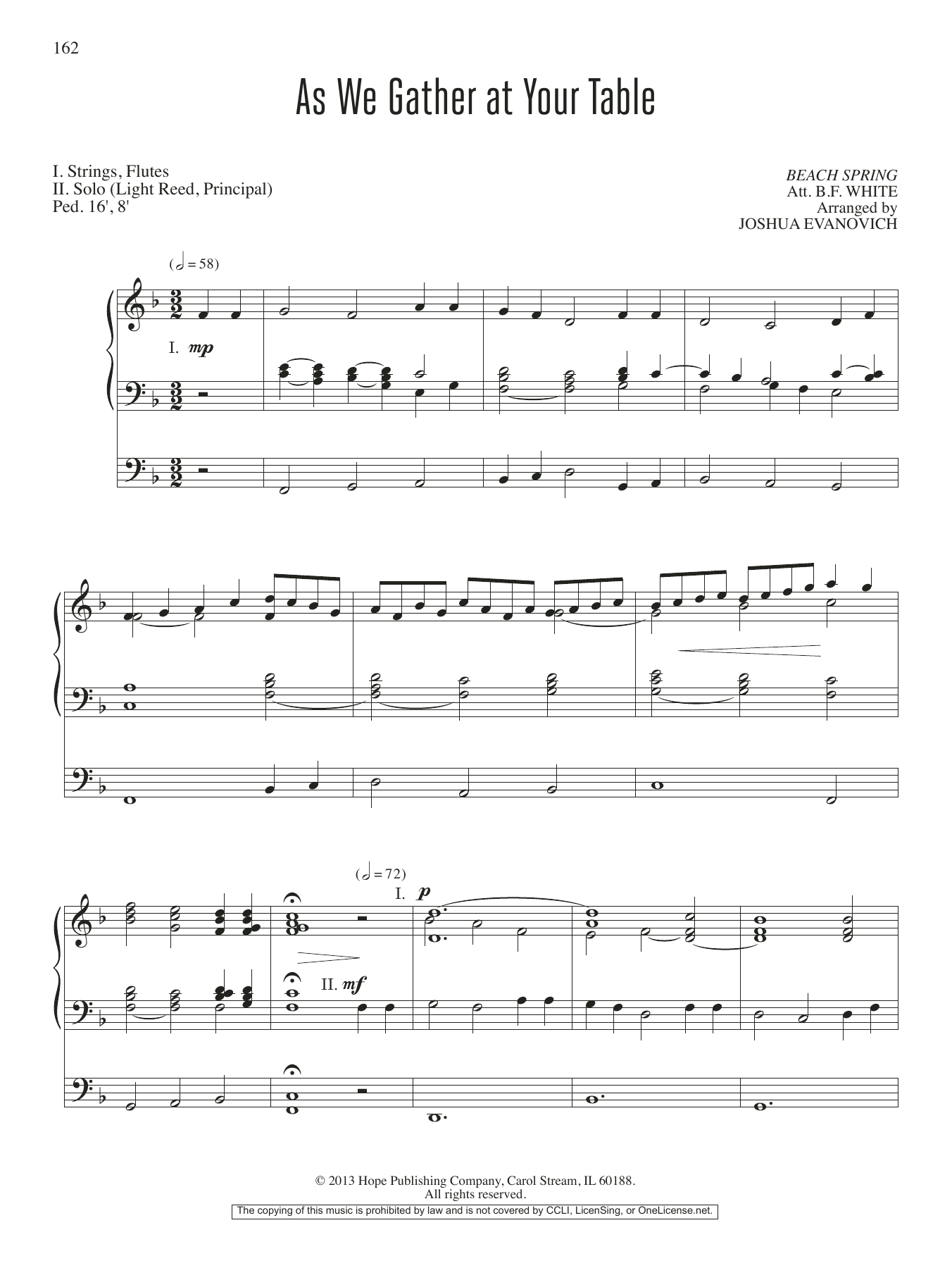 Joshua Evanovich As We Gather at Your Table Sheet Music Notes & Chords for Organ - Download or Print PDF