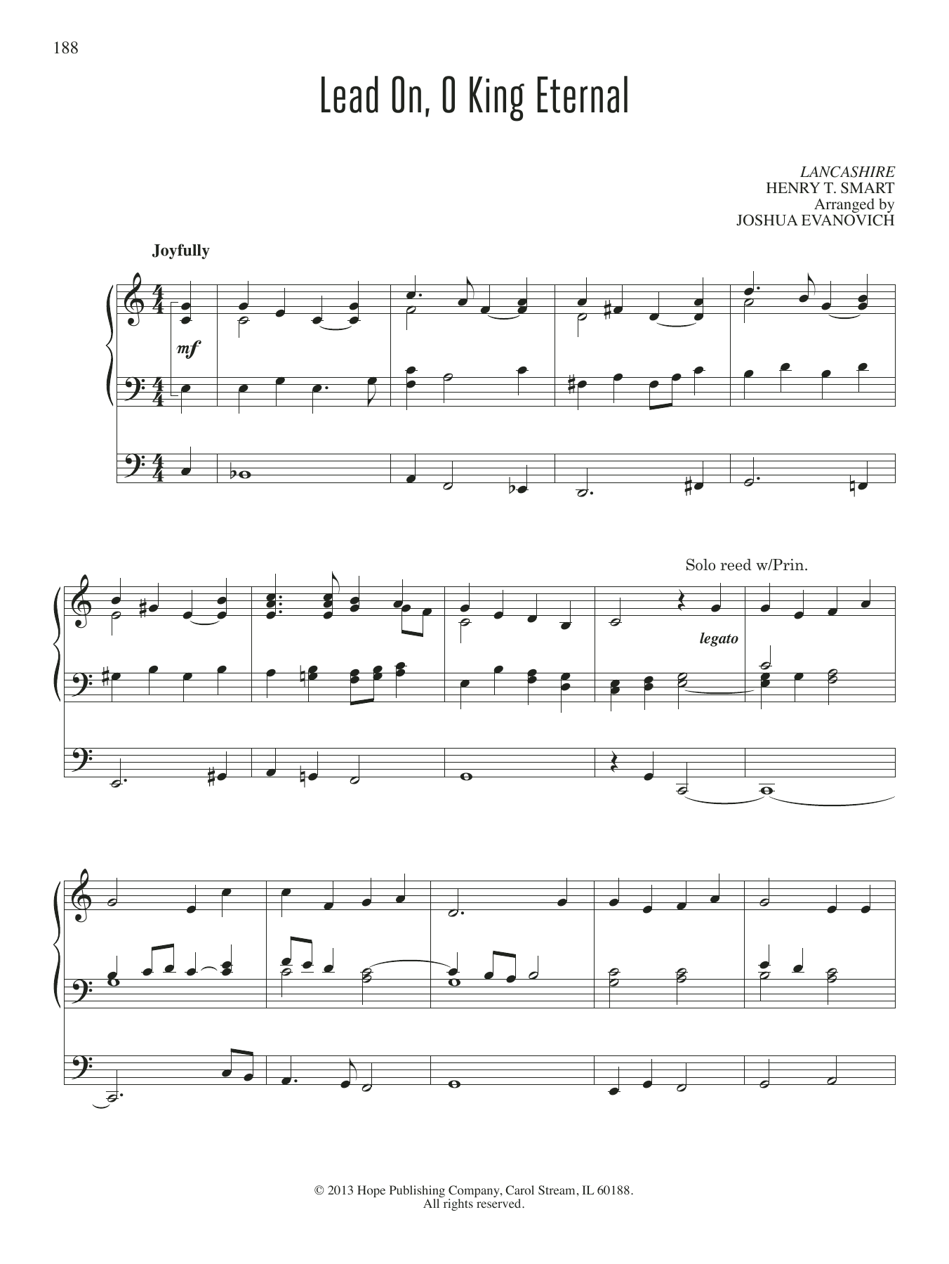 Joshua Evanovich Lead On, O King Eternal Sheet Music Notes & Chords for Organ - Download or Print PDF