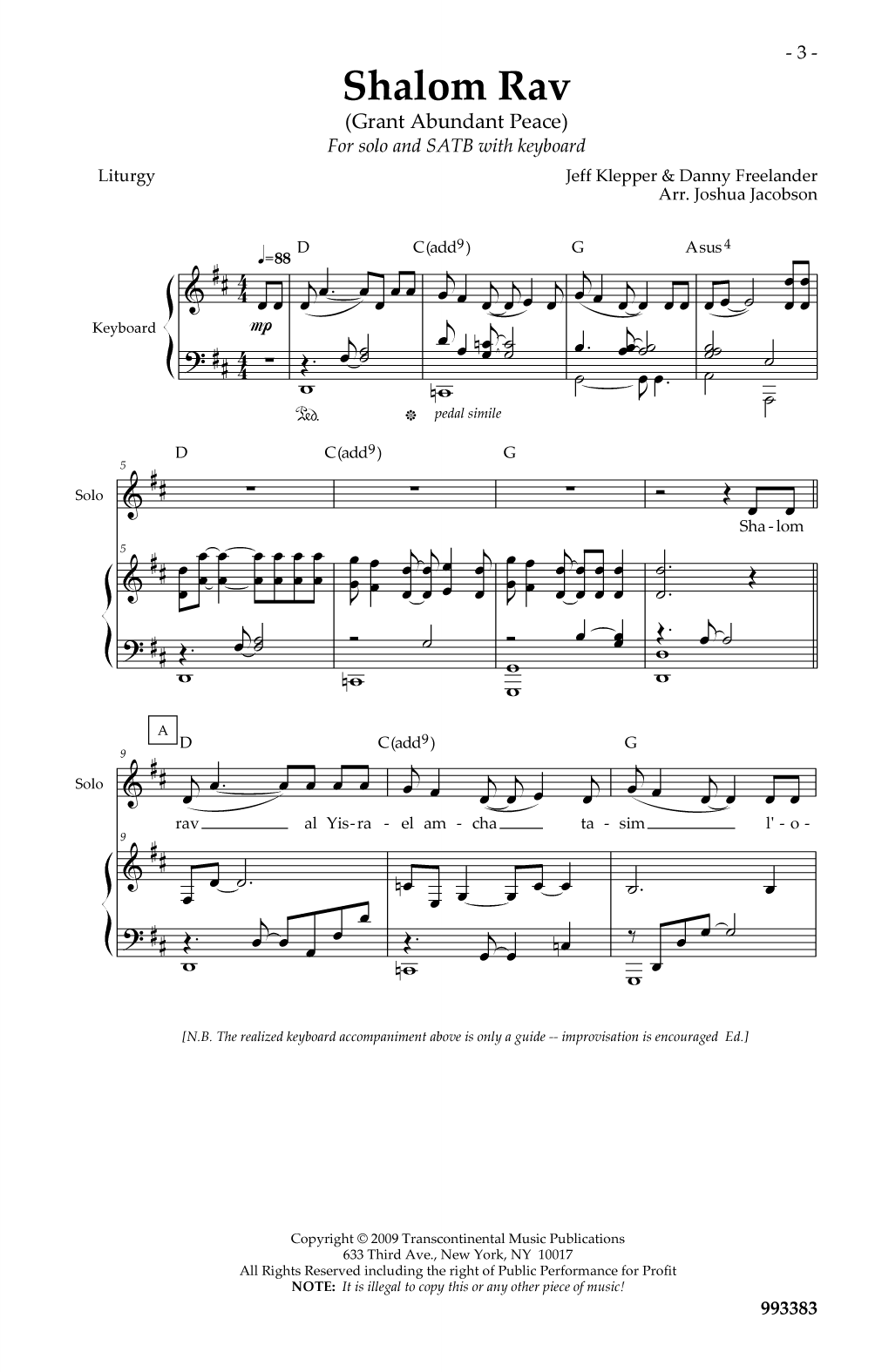 Joshua Jacobson Shalom Rav Sheet Music Notes & Chords for SATB Choir - Download or Print PDF