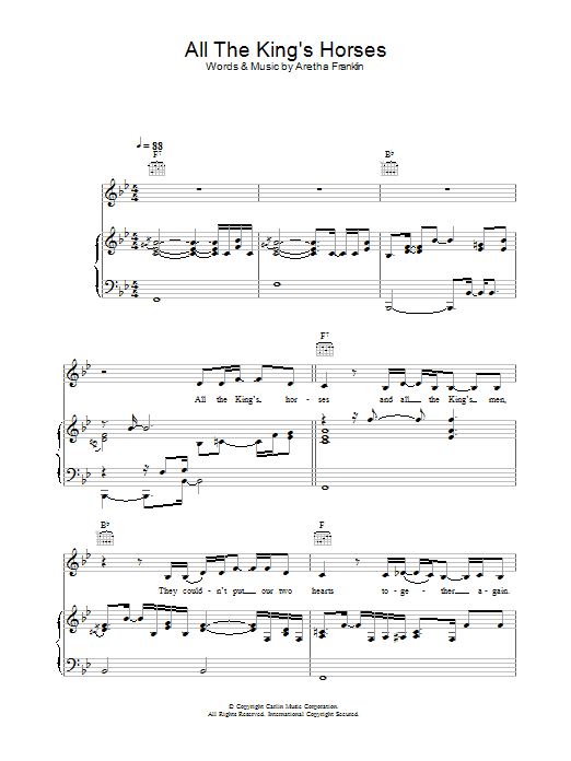 Joss Stone All The King's Horses Sheet Music Notes & Chords for Piano, Vocal & Guitar - Download or Print PDF
