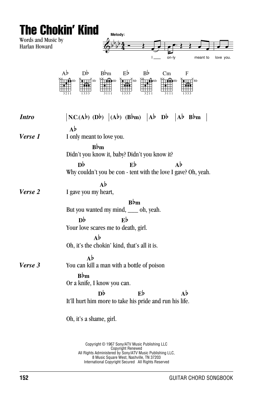 Joss Stone The Chokin' Kind Sheet Music Notes & Chords for Lyrics & Chords - Download or Print PDF