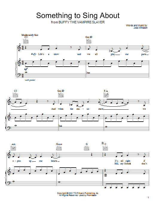 Joss Whedon Something To Sing About sheet music notes and chords. Download Printable PDF.