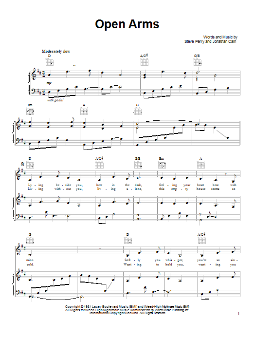 Journey Open Arms Sheet Music Notes & Chords for Violin Solo - Download or Print PDF