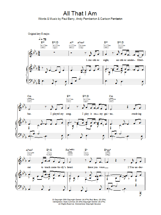 Journey South All That I Am Sheet Music Notes & Chords for Piano, Vocal & Guitar (Right-Hand Melody) - Download or Print PDF