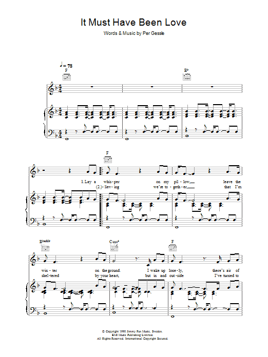 Journey South It Must Have Been Love Sheet Music Notes & Chords for Piano, Vocal & Guitar (Right-Hand Melody) - Download or Print PDF Journey South It Must Have Been Love Sheet Music Notes & Chords for Piano, Vocal & Guitar (Right-Hand Melody) - Download or Print PDF