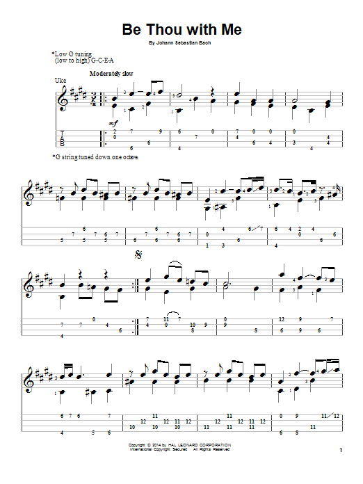 J.S. Bach Be Thou With Me Sheet Music Notes & Chords for Ukulele - Download or Print PDF