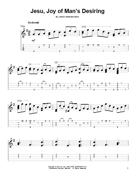 J.S. Bach Jesu, Joy Of Man's Desiring Sheet Music Notes & Chords for Ukulele - Download or Print PDF