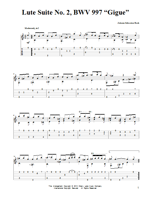 J.S. Bach Lute Suite No. 2, BWV 997 J.S. Bach Lute Suite No. 2, BWV 997