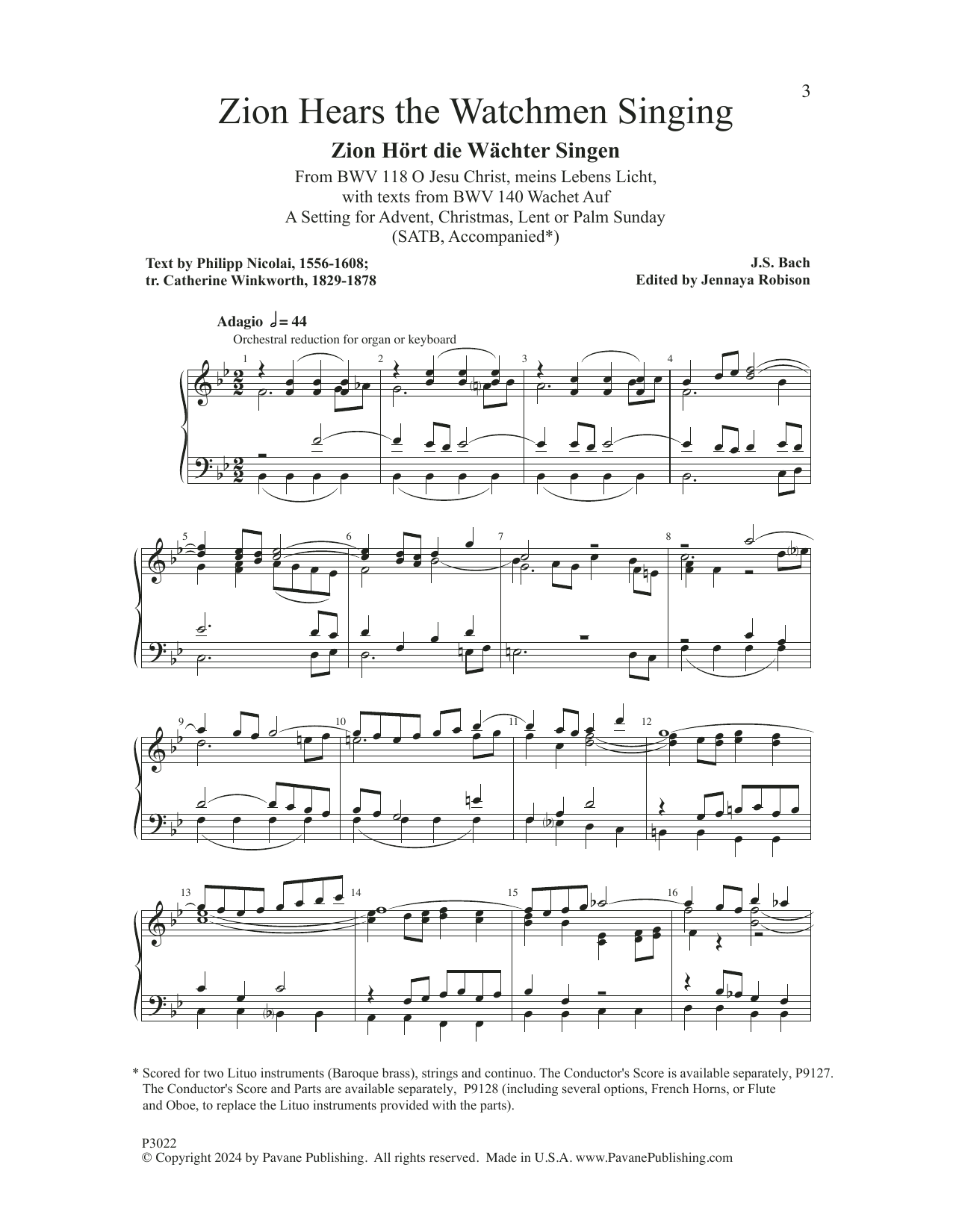 J.S. Bach Zion Hears The Watchmen Singing Sheet Music Notes & Chords for SATB Choir - Download or Print PDF J.S. Bach Zion Hears The Watchmen Singing Sheet Music Notes & Chords for SATB Choir - Download or Print PDF