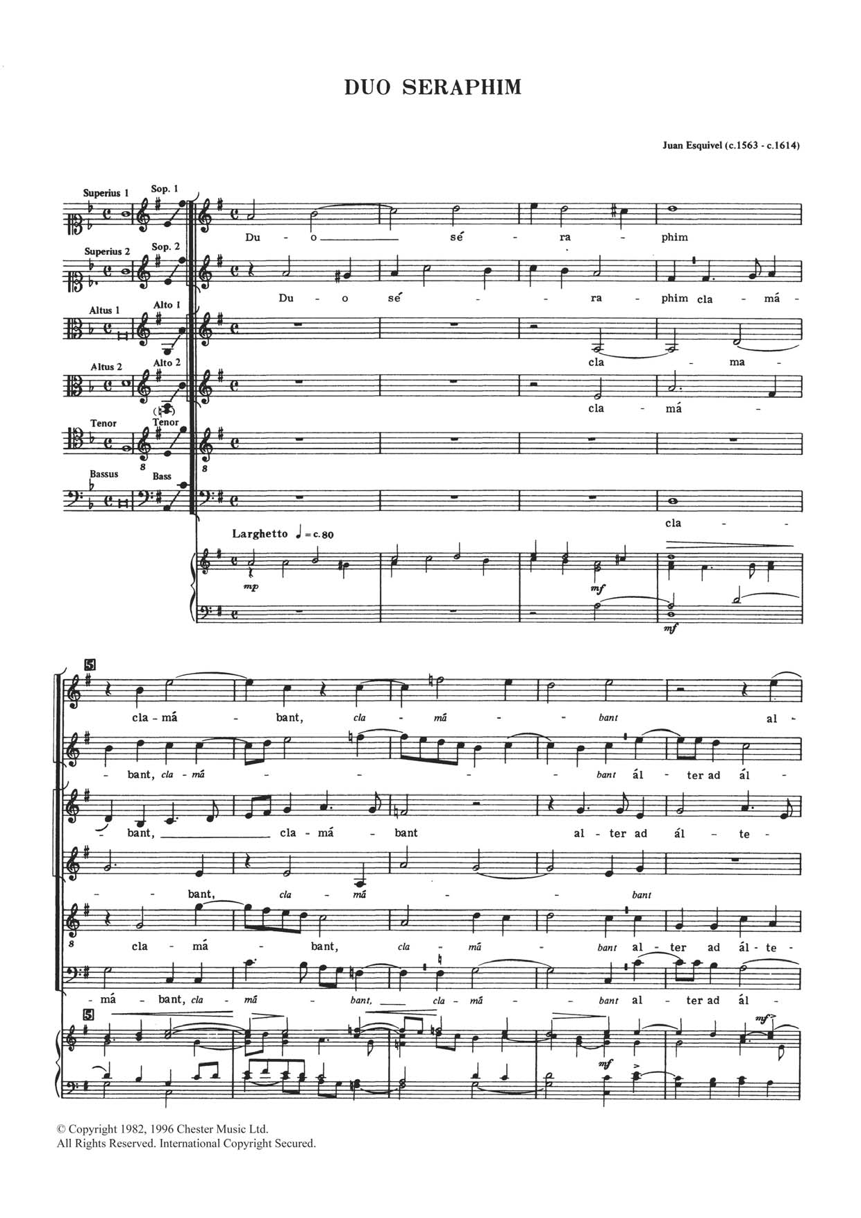 Juan Esquivel Duo Seraphim Sheet Music Notes & Chords for Choral SAATB - Download or Print PDF