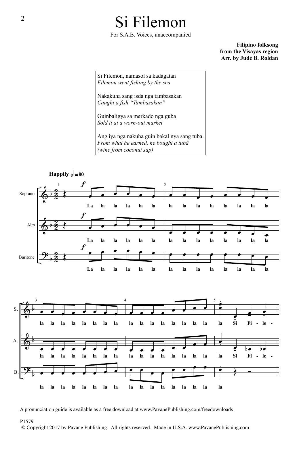 Jude B. Roldan Si Filemon Sheet Music Notes & Chords for SAB Choir - Download or Print PDF