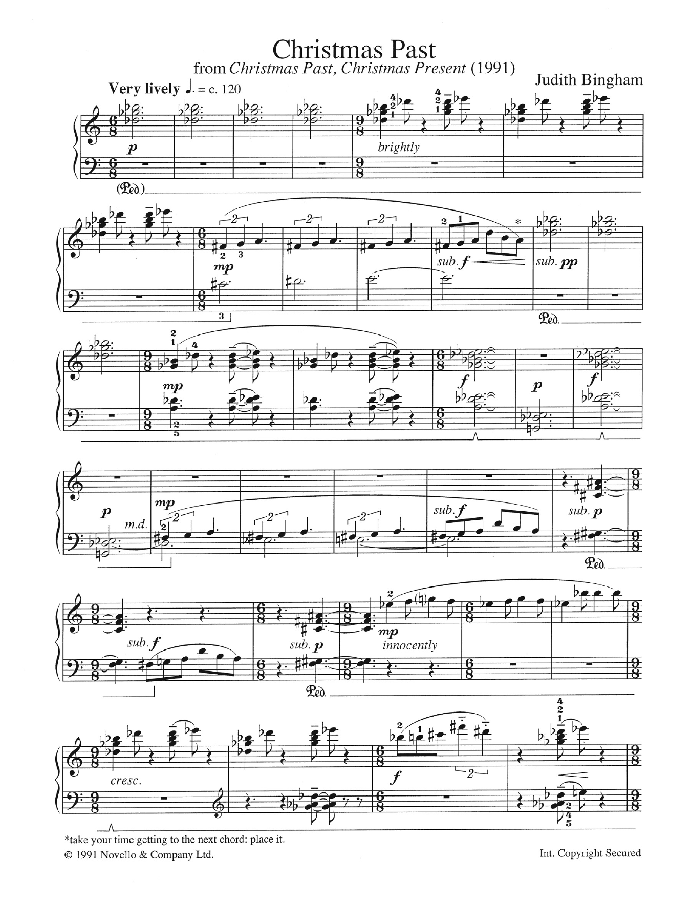 Judith Bingham Christmas Past (from Christmas Past, Christmas Present) Sheet Music Notes & Chords for Piano - Download or Print PDF