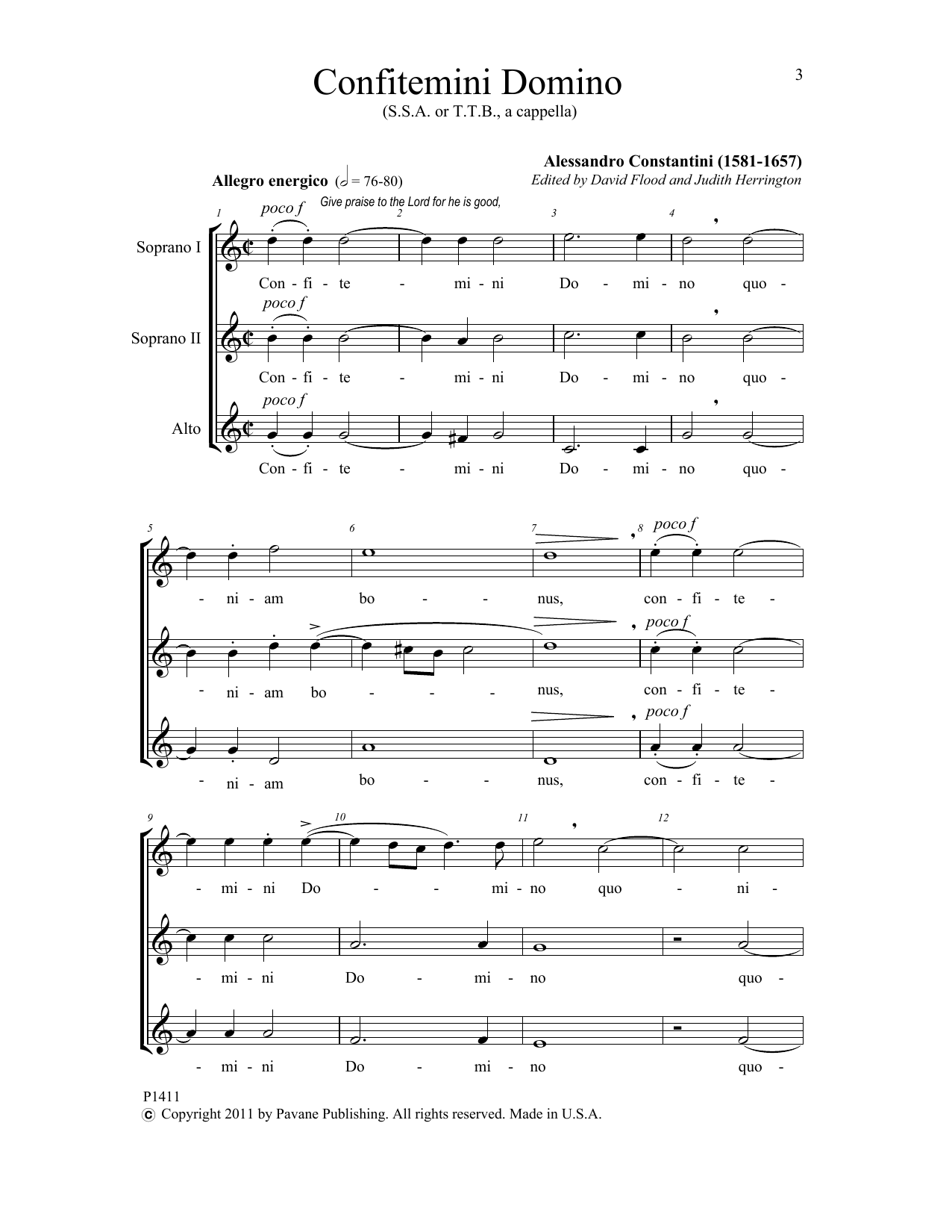 Judith Herrington Confitemini Domino Sheet Music Notes & Chords for Choral - Download or Print PDF