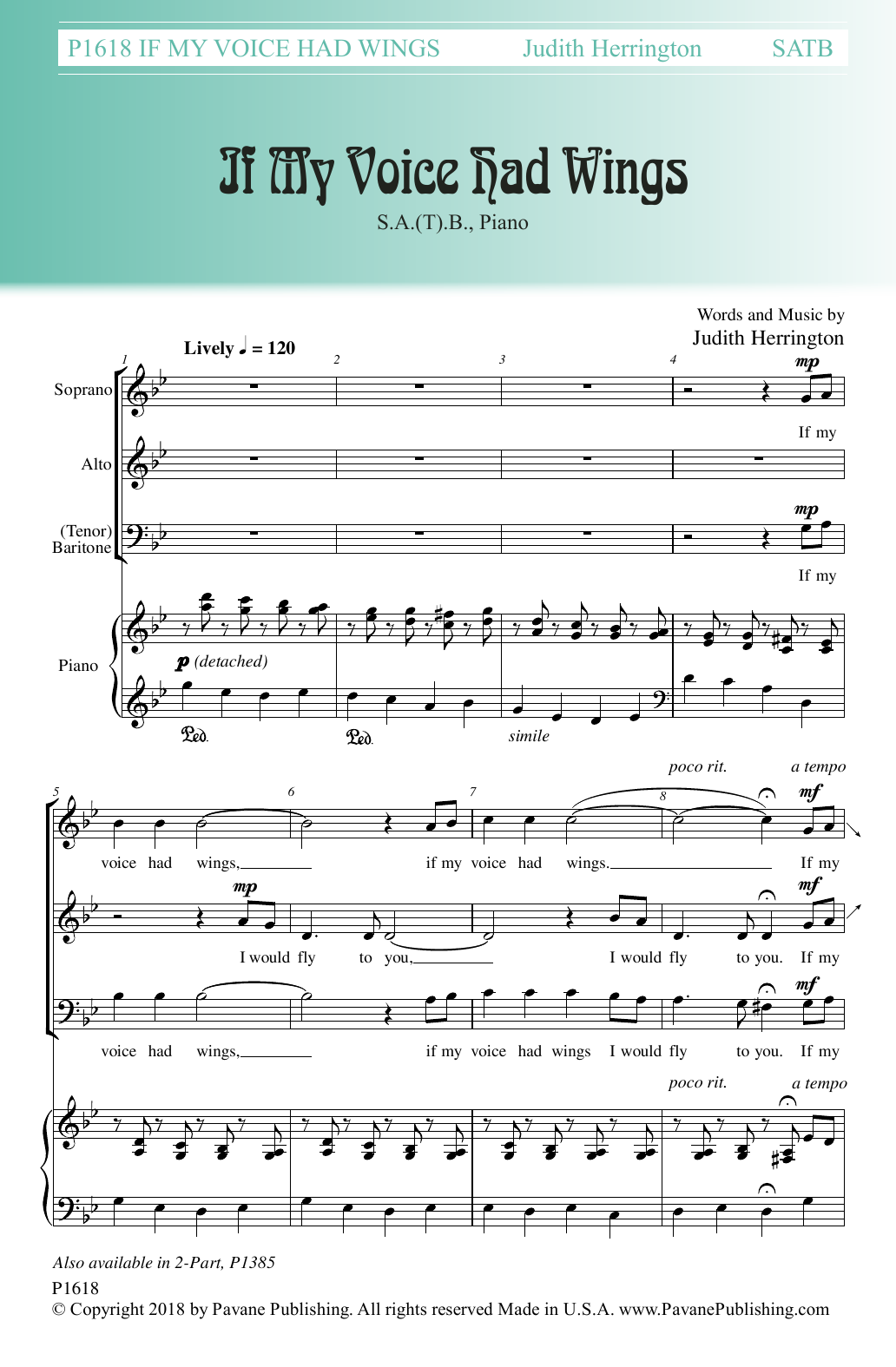 Judith Herrington If My Voice Had Wings Sheet Music Notes & Chords for 2-Part Choir - Download or Print PDF