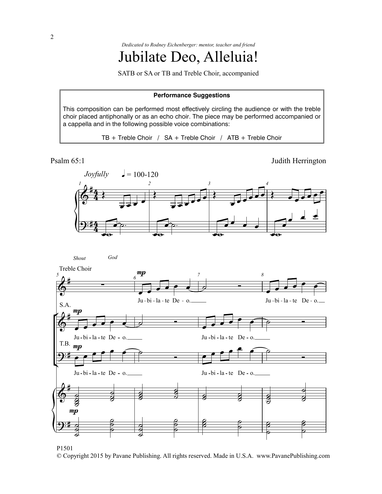 Judith Herrington Jubilate Deo, Alleluia! Sheet Music Notes & Chords for Choral - Download or Print PDF