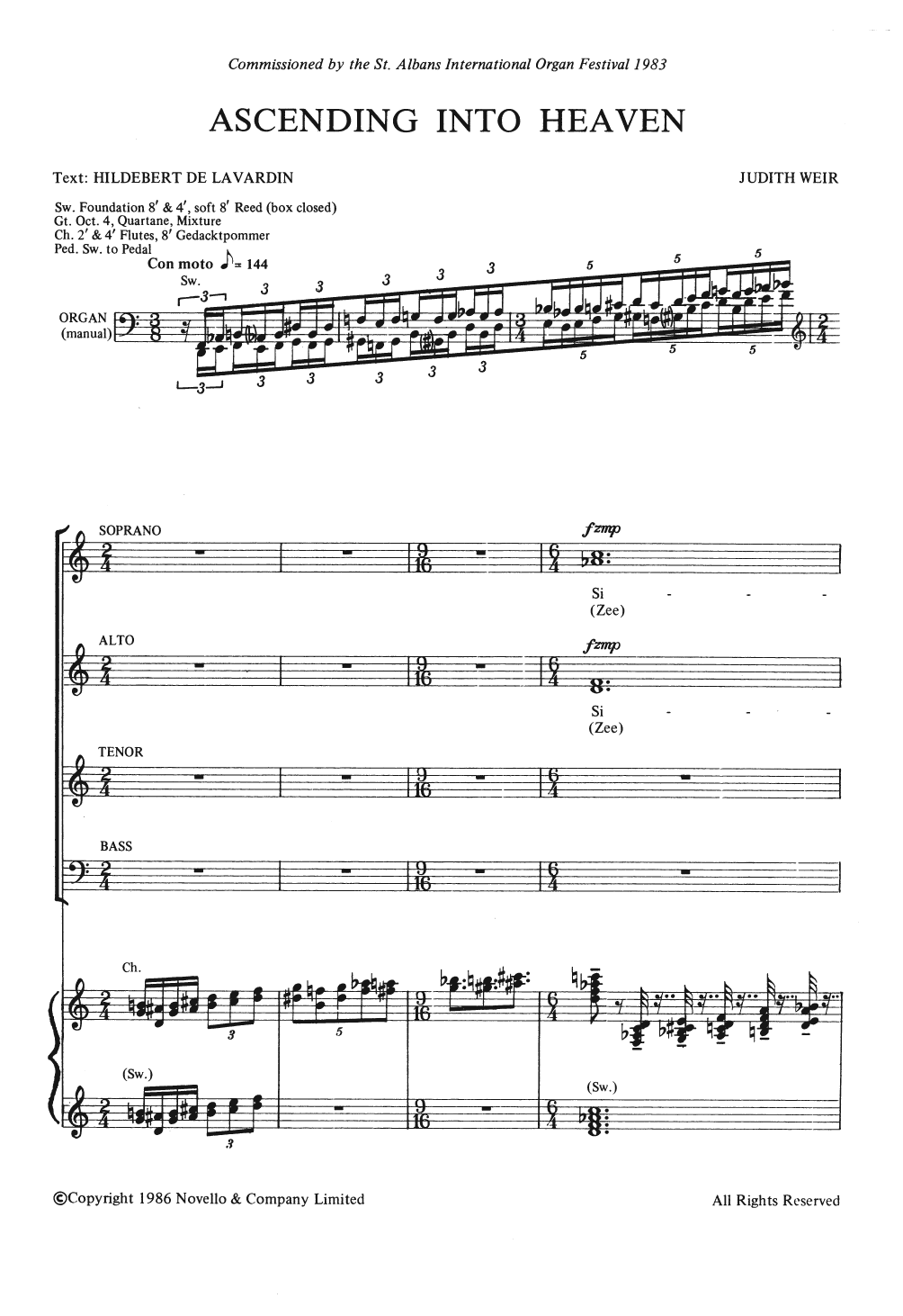 Judith Weir Ascending Into Heaven Sheet Music Notes & Chords for Choir - Download or Print PDF