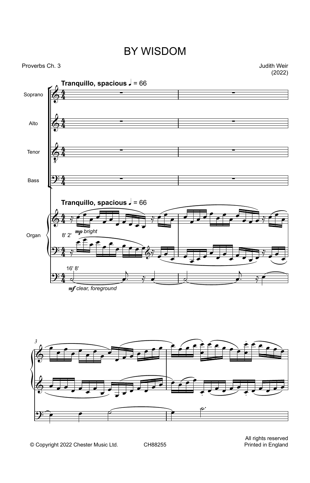 Judith Weir By Wisdom Sheet Music Notes & Chords for SATB Choir - Download or Print PDF
