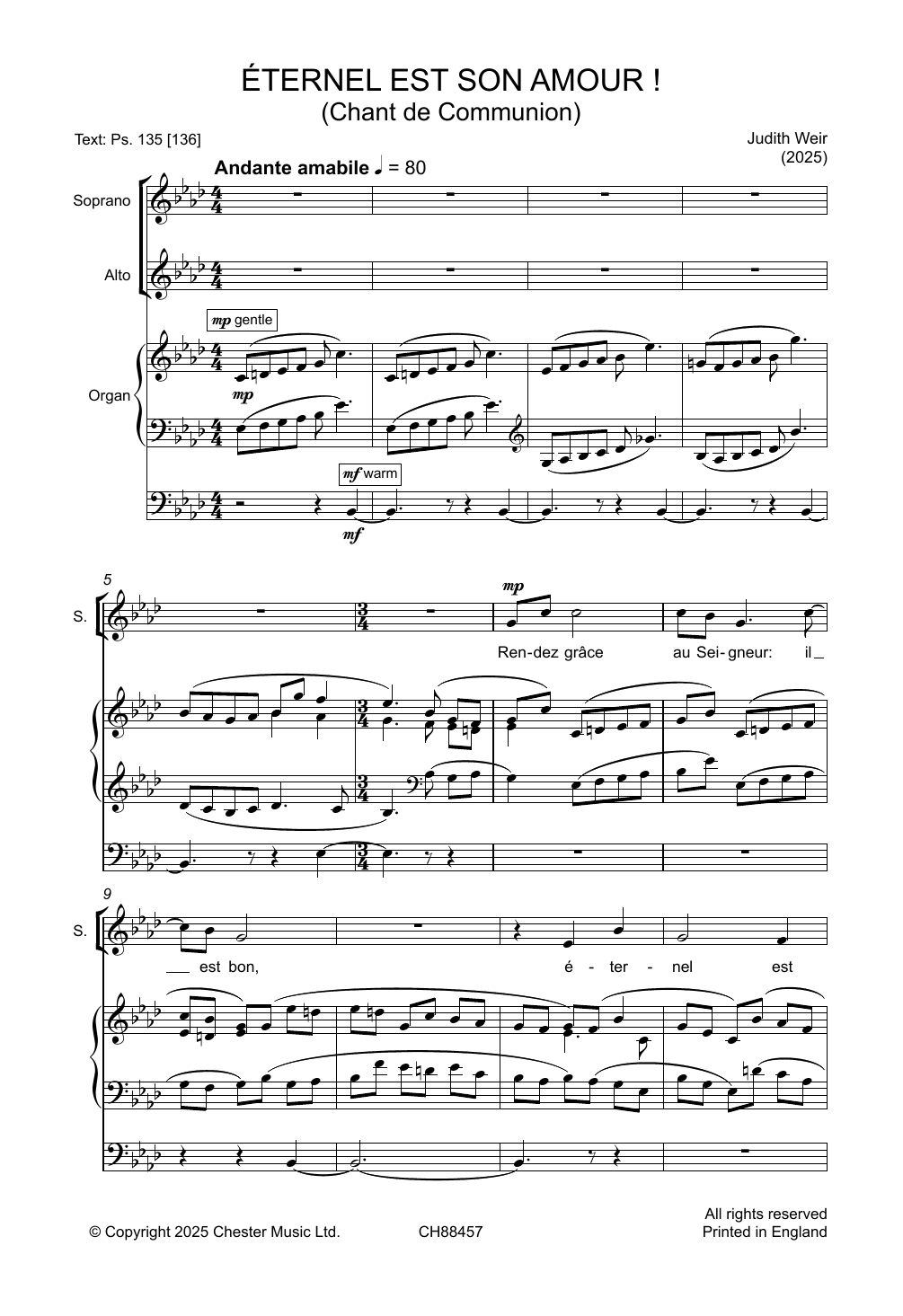 Judith Weir Éternel Est Son Amour! Sheet Music Notes & Chords for Choir - Download or Print PDF