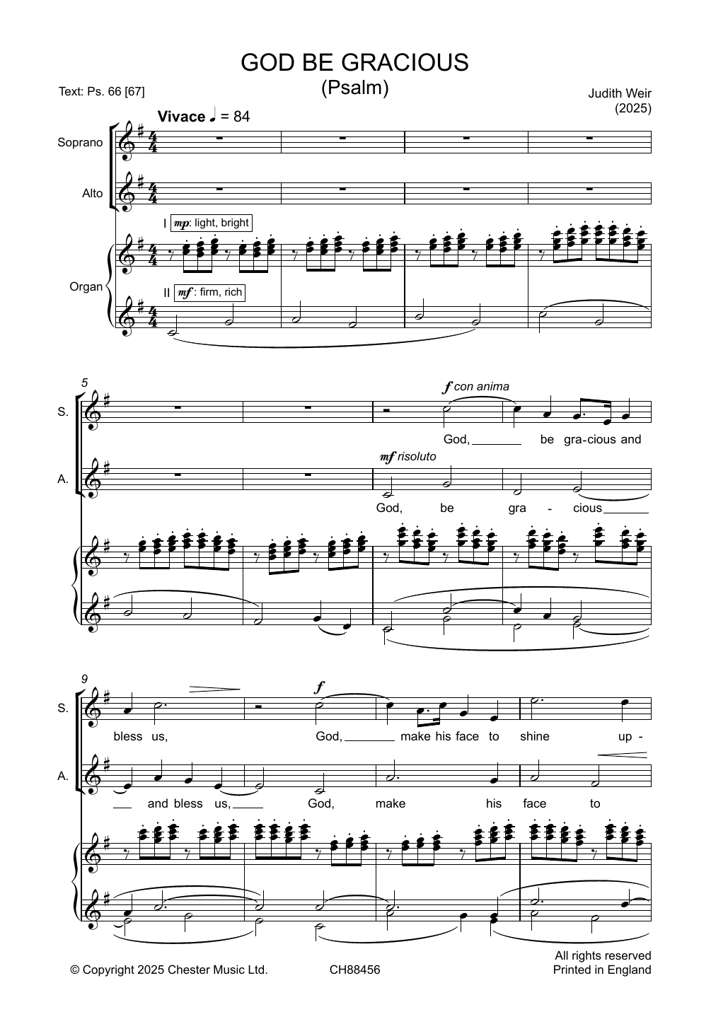 Judith Weir God Be Gracious Sheet Music Notes & Chords for Choir - Download or Print PDF