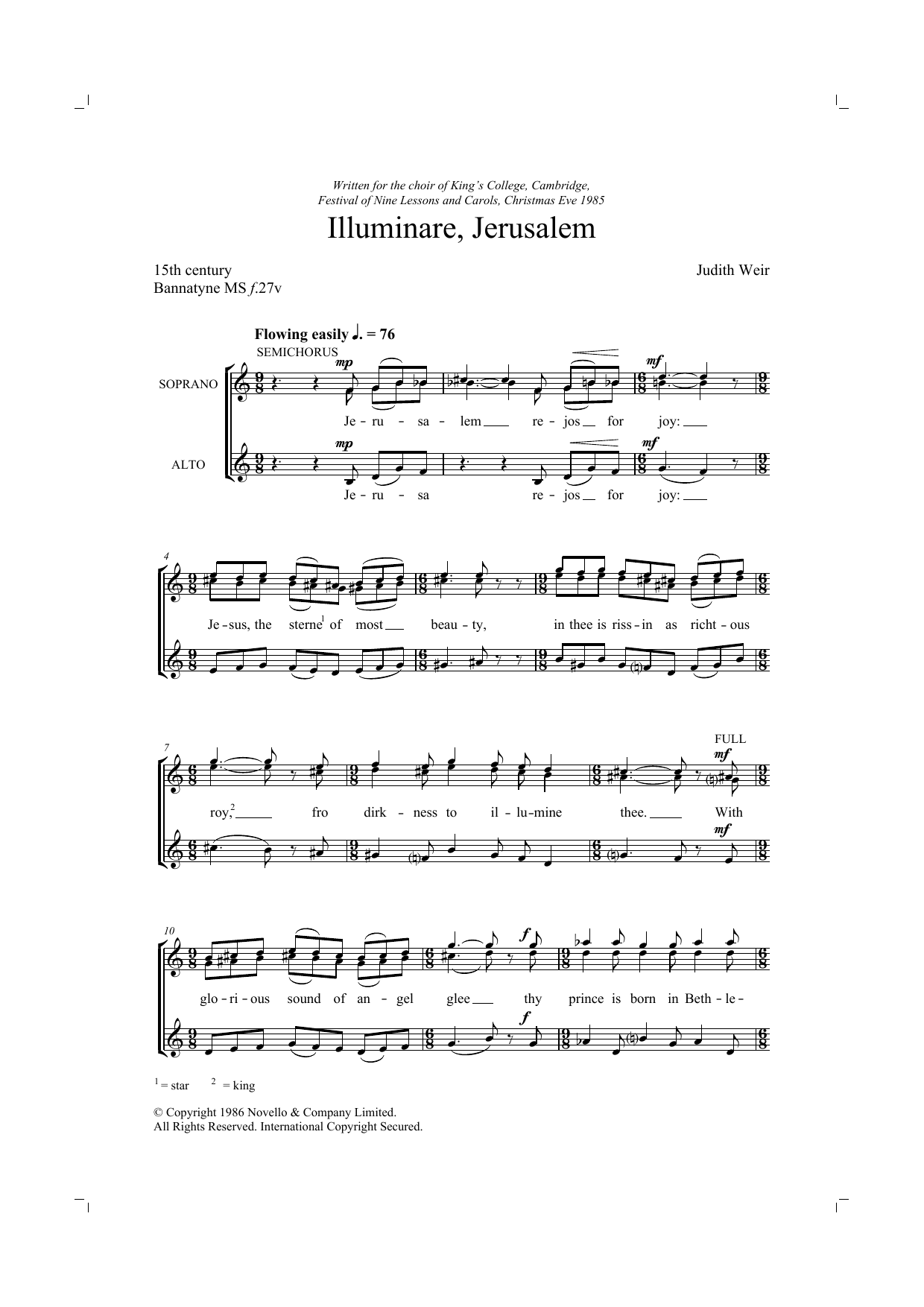 Judith Weir Illuminare Jerusalem Sheet Music Notes & Chords for Choir - Download or Print PDF