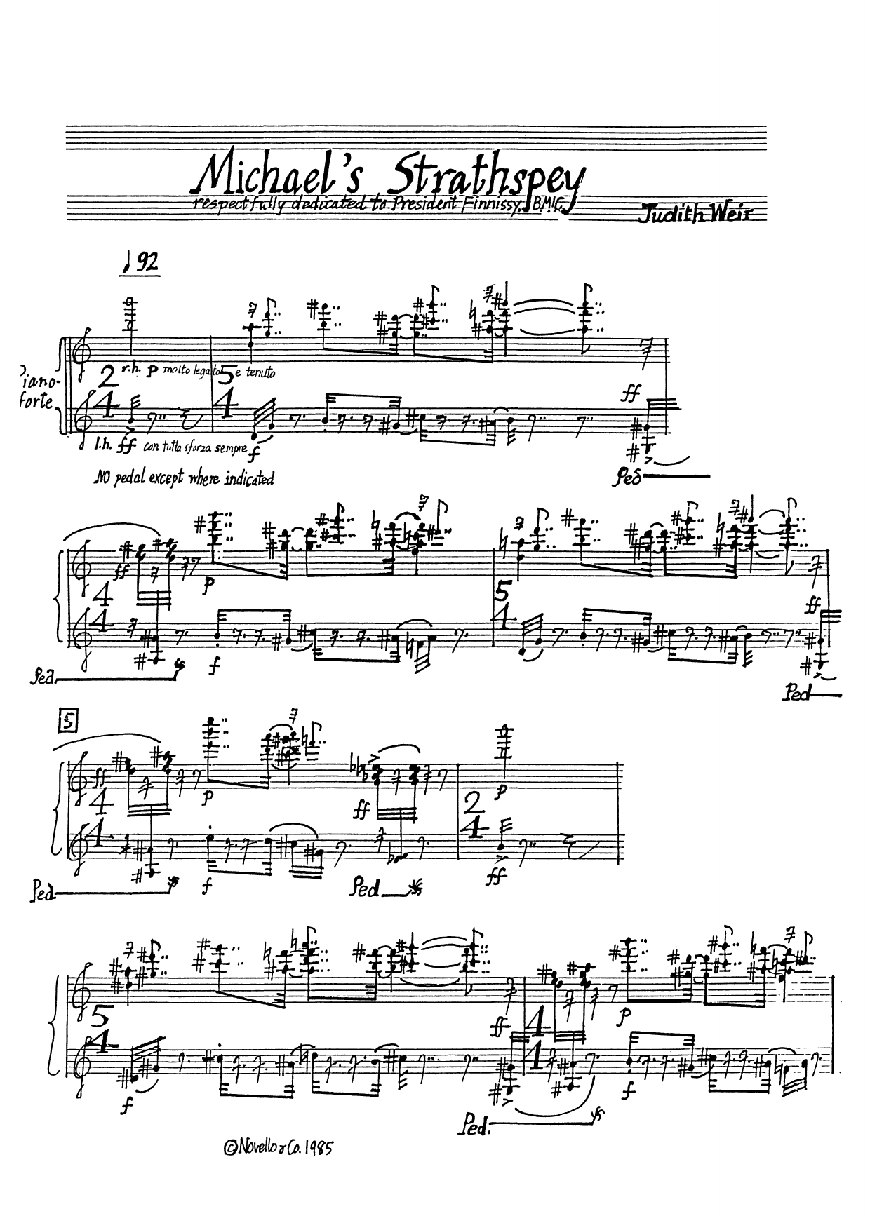 Judith Weir Michael's Strathspey Sheet Music Notes & Chords for Piano Solo - Download or Print PDF