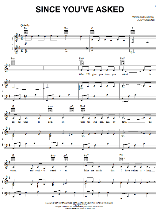 Judy Collins Since You've Asked Sheet Music Notes & Chords for Viola Solo - Download or Print PDF